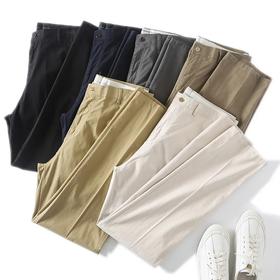 F030606日系风春秋季男士直筒纯色简约透气休闲商务长裤