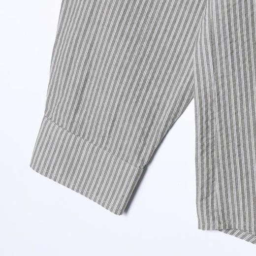 SDSA男装2026新款高贵轻奢日系条纹衬衫字母刺绣撞色领设计百搭 商品图3