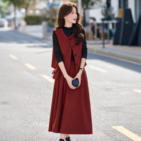 春季新款时尚气质马甲打底衫半裙三件套 YF2699