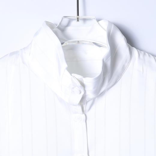 SDSA男装2026新款高贵轻奢韩版半纽扣立领竖纹长袖衬衫百搭简约 商品图1