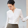 IWY/商务风白色V领衬衫女长袖职业通勤面试简约气质百搭衬衣25B945 商品缩略图3