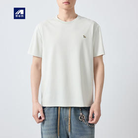 墨麦客男装高智通勤小马刺绣短袖男2026春新款圆领男士t恤75219.