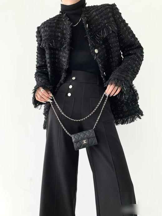 Chanel 黑金 荔枝纹牛皮 钱包 商品图3