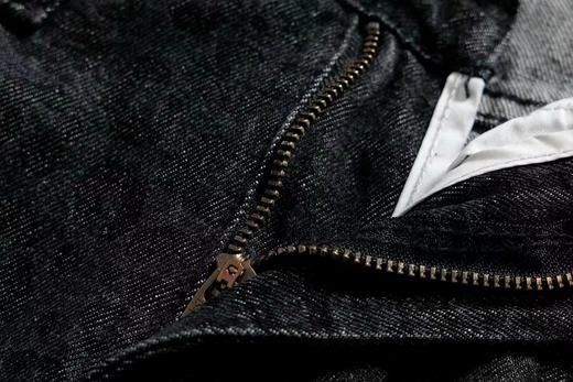 F030680做旧黑灰色高腰设计豹纹慵懒阔腿牛仔裤 商品图13