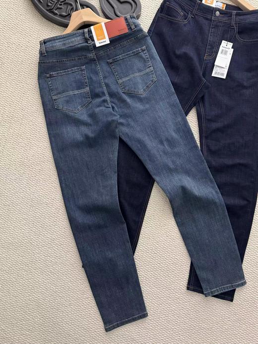 F030686休闲弹力耐磨中高腰修身直筒牛仔长裤 商品图3