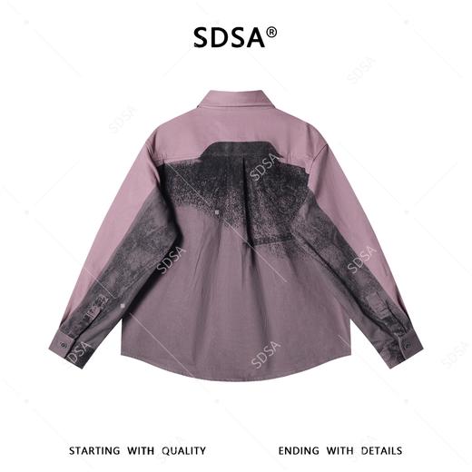 SDSA男装2026新款高贵轻奢设计师百搭撞色印花长袖衬衫百搭宽松 商品图4