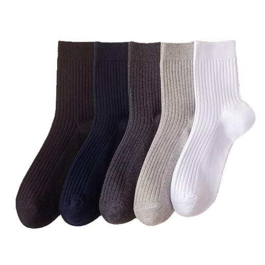 日式无印男士休闲棉袜良品纯色暗纹袜子男商务袜中筒男人袜透气袜 商品图4