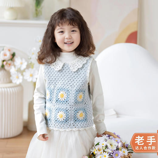 苏苏姐家雏菊拼花马甲手工diy编织钩针棉线毛线团衣服材料包 商品图0