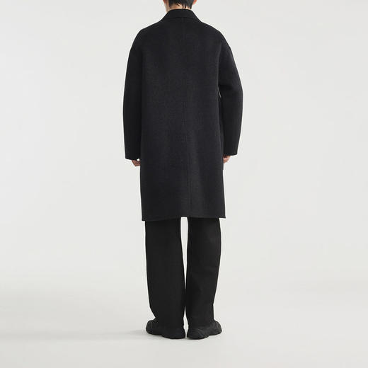 墨麦客男装简约翻领羊毛呢大衣男2025冬款长款男士毛呢外套81495. 商品图4