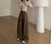 F030678松弛感高腰立体剪裁垂坠感藏肉显瘦工装阔腿裤 商品缩略图3