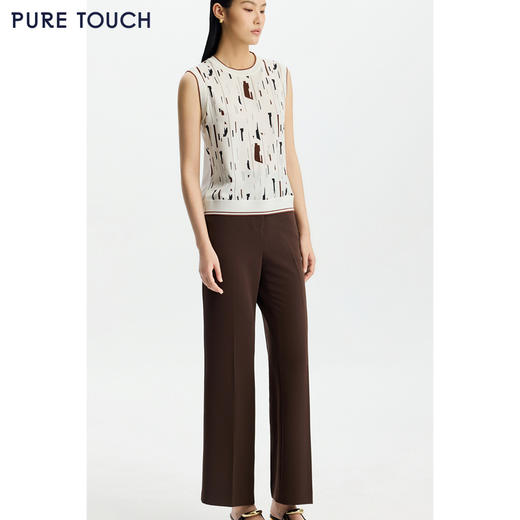 商场同款PURE TOUCH女装26春夏新款高腰休闲裤通勤垂感微喇长裤 商品图1