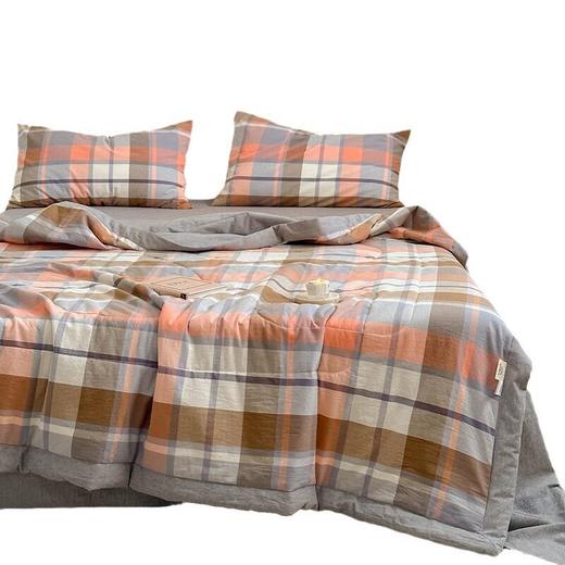 日式无印水洗棉夏凉被良品空调被子格纹全棉夏季薄被夏天被芯纯棉 商品图4