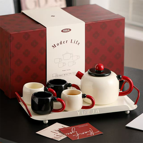 优壹家北欧水具套装一壶四杯（带托盘）