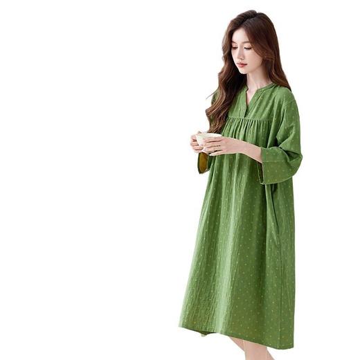 日式无印双层纱睡裙良品全棉女士家居服睡衣长款睡裙纯棉睡袍透气 商品图4