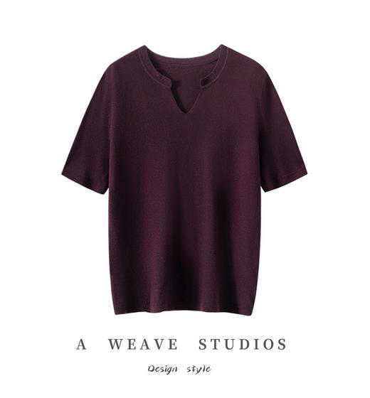 剪刀领~100羊毛岛精无缝120S精仿德国扬子纱短袖 商品图0