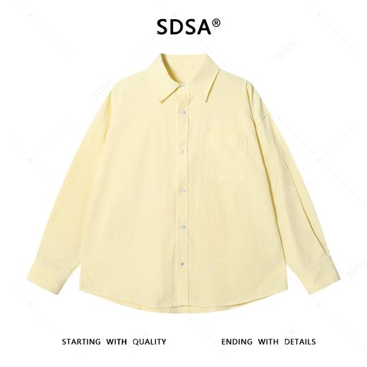 SDSA男士秋冬新款痞帅男装简约基础款纯色口袋翻领长袖衬衫百搭 商品图0