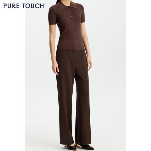 商场同款PURE TOUCH女装26春夏新款高腰休闲裤通勤垂感微喇长裤 商品图4