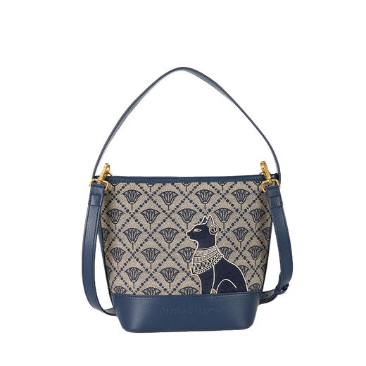 大英博物馆 盖亚·安德森猫系列 莲花纹提花水桶包手提斜挎包 商品图4