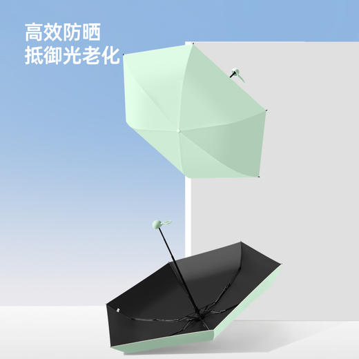 『任选两件69.9元』【糖果色系 7色可选】mini便携黑胶晴雨两用防晒伞 五折六骨 加厚伞布 商品图2