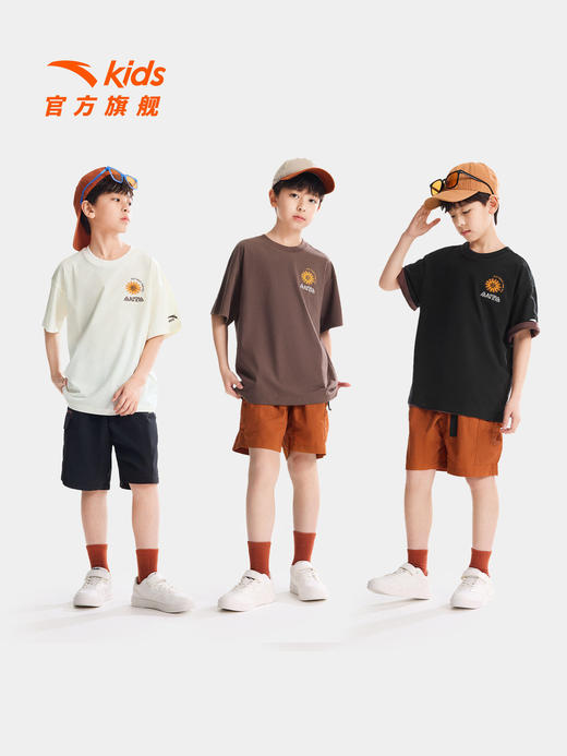 狮子王联名安踏儿童男童针织短袖2026年夏季新款舒适亲肤圆领短T352628102 商品图4