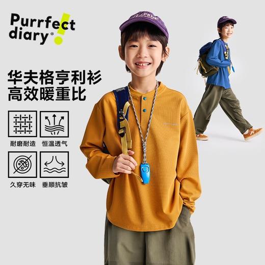 fx-咕噜日记童装儿童亨利衫休闲秋装2025秋季男童华夫格上衣百搭长袖PDWY2509 商品图0