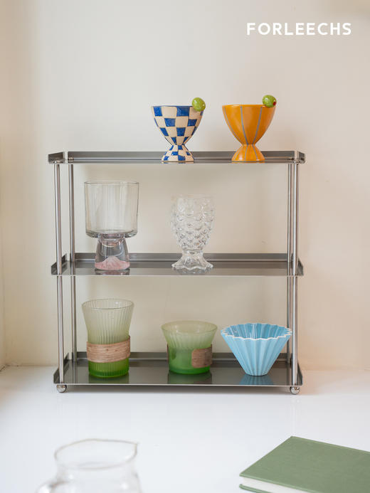 FORLEECHS桌面置物架极简不锈钢杯子收纳多层咖啡杯架香水置物架 商品图7