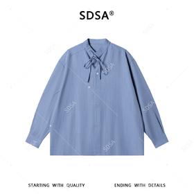 SDSA男装2026新款高贵轻奢时尚简约纯色带条纹衬衫百搭韩系衬衣