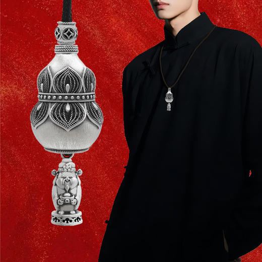 福禄招财葫芦吊坠 16克足银 商品图4