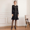 IWY/小香风黑色连衣裙女气质优雅珍珠扣职业长裙法式复古西装裙J25Q223 商品缩略图0