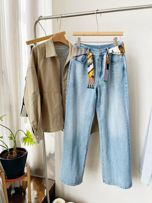 【经典必入】噢蜜ooomeooo四面弹大长腿直筒牛仔裤 商品图7