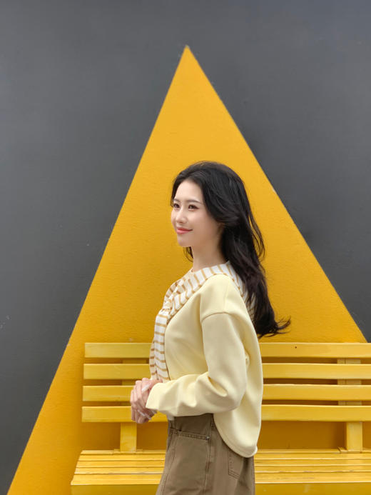 【百图lulu定制】【奶黄包卫衣】 可拆卸条纹连帽披肩   春款长袖卫衣 商品图5