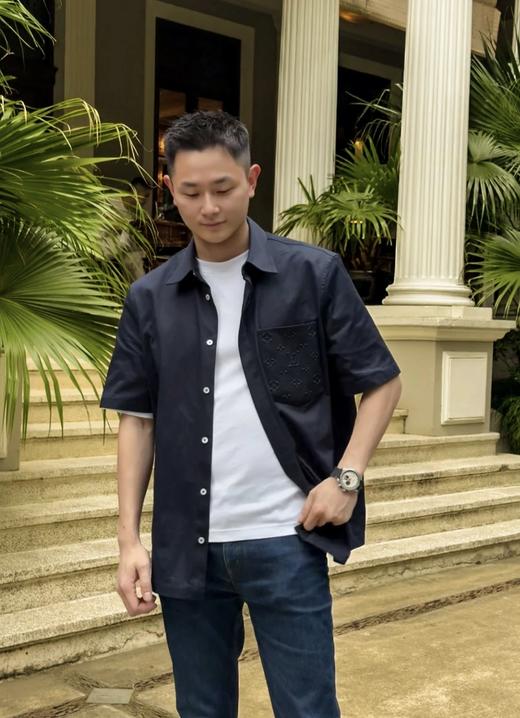 驴家25ss压纹印花logo短袖衬衫（DY） 商品图0