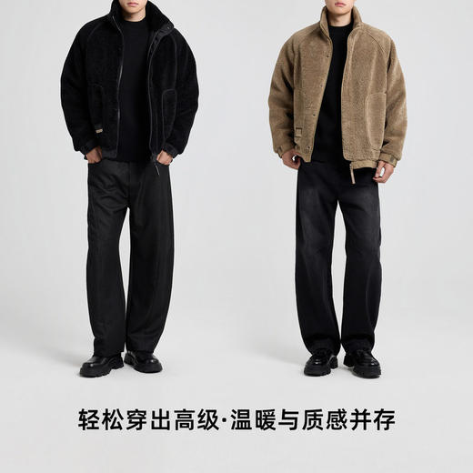 墨麦客立领双门襟男士羽绒服2025冬季新款仿羊羔毛羽绒服男88772. 商品图4