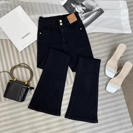 【💚双排扣微喇叭牛仔裤69.9/件】女春季新款高腰百搭修身显瘦裤显腿长聚★为爱严选 商品图3