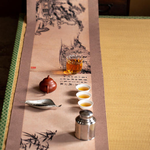 彩绘青云茶席/防水布禅意桌旗中式茶桌布茶垫茶艺功夫茶具茶道配件 商品图2