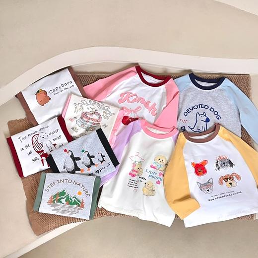 49.9元任选两件，单拍不发【儿童服饰丨春季长袖儿童T恤】面料舒适亲肤有弹性，无束缚感，款式清爽百搭，配校服牛仔裤都好看，90-170码、17色可选，上学、出游、居家、打底都能穿~ 商品图5