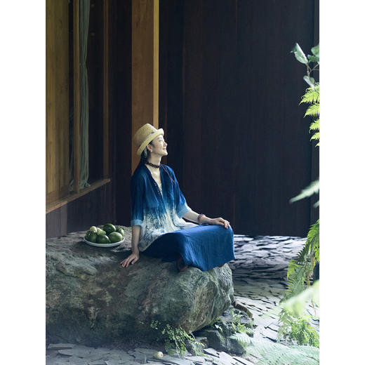 艺术家联名款 牧衣游原创植物吊染手绘印染外穿衬衫百搭文艺 云启 商品图2