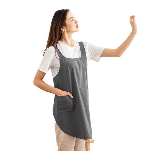 原南通素艺家居-日式无印简约良品围裙女款纯色全棉家居围裙防尘 商品图4