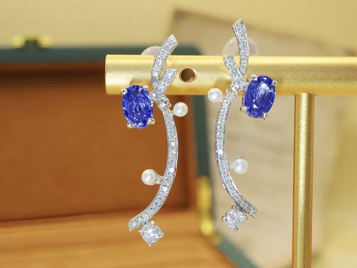 1.32ct蓝宝石耳坠 商品图2
