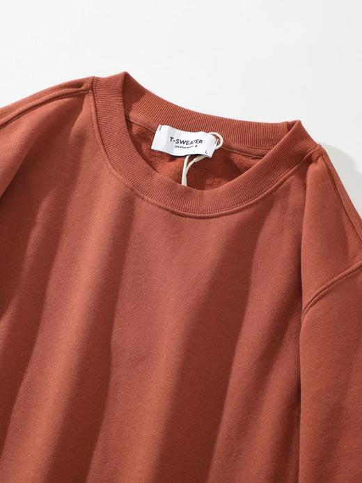 F030604抓绒保暖套头衫纯色阿美咔叽风休闲圆领长袖卫衣 商品图12