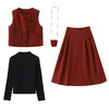 春季新款时尚气质马甲打底衫半裙三件套 YF2699 商品缩略图4
