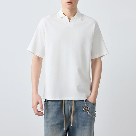 墨麦客高智通勤肌理感polo衫男2026夏新款纯色男士短袖t恤75210. 商品图2