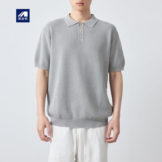 墨麦客高智通勤肌理感针织POLO衫男2026夏新款男士短袖t恤75205. 商品图0