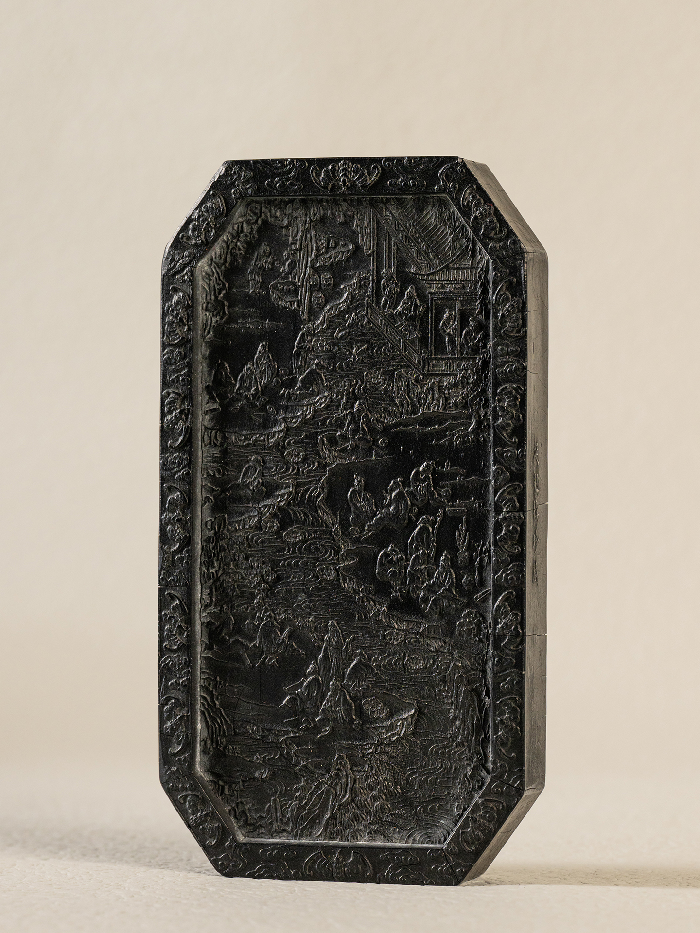 清	延趣楼珍藏兰亭高会图八角徽墨