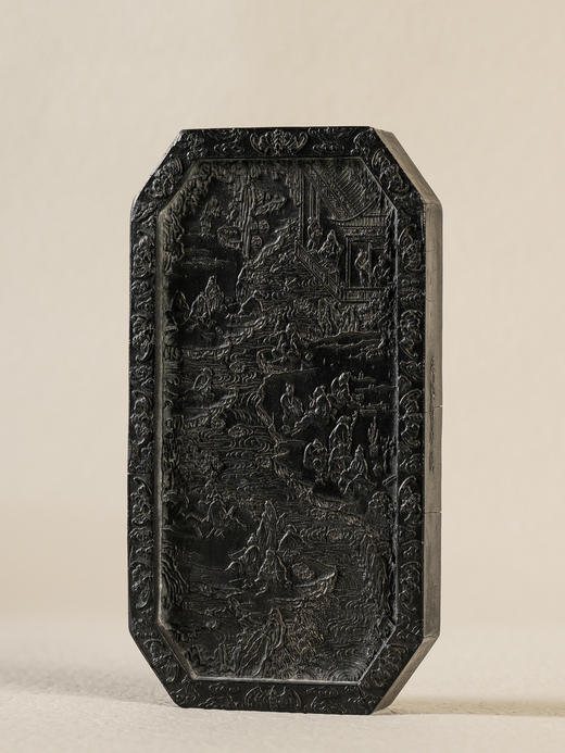 清	延趣楼珍藏兰亭高会图八角徽墨 商品图0