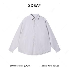 SDSA男士春夏新款痞帅男装时尚简约纯色长袖衬衫百搭舒适休闲衬衣