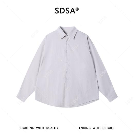 SDSA男士春夏新款痞帅男装时尚简约纯色长袖衬衫百搭舒适休闲衬衣 商品图0