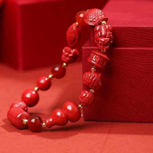 【本店力荐】十方圆满帝王砂多宝手串 女朱砂吉祥物貔貅手链 商品图4