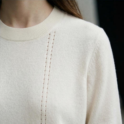 KINGDEER/KD“简约风”毛衣中袖宽松美式圆领百搭羊绒衫L805506经典基本款/气质款鹿王 商品图8