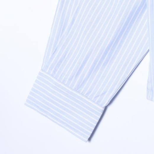 SDSA男装2026新款高贵轻奢韩系小众设计条纹拼接翻领长袖衬衫百搭 商品图3